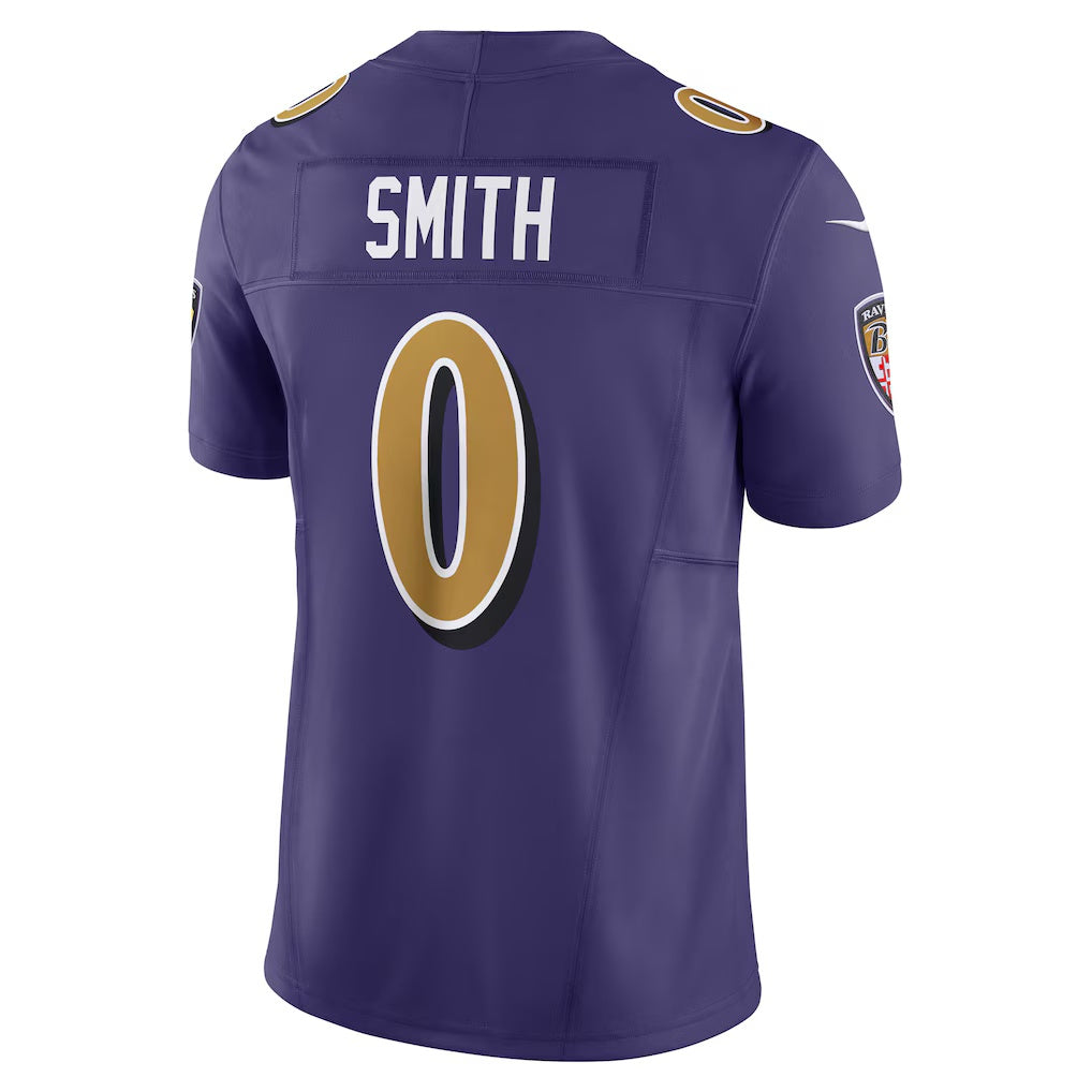 B.Ravens #0 Roquan Smith Purple CLOTHIN Alternate 2 Vapor F.U.S.E. Limited Jersey