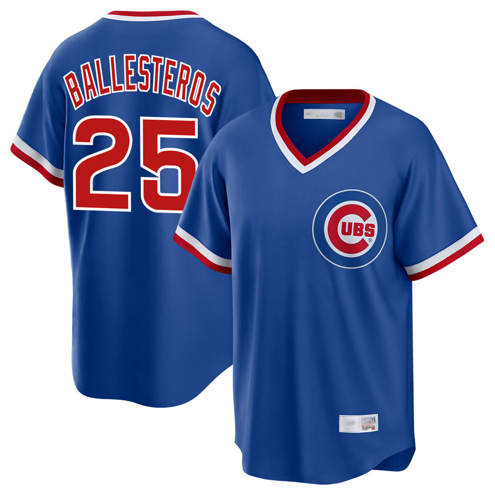 Chicago Cubs #25 Moises Ballesteros Player Royal CLOTHIN T-shirt Cooperstown Collection Limited Stitched Jerseys