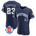 Chicago Cubs #23 Ryne Sandberg Player Navy CLOTHIN City Connect 150th Anniversary Limited Elite Home Stitched Jerseys