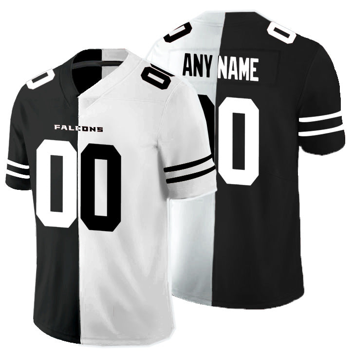 Custom A.Falcons Black And White CLOTHIN Split Vapor Untouchable Limited Jersey