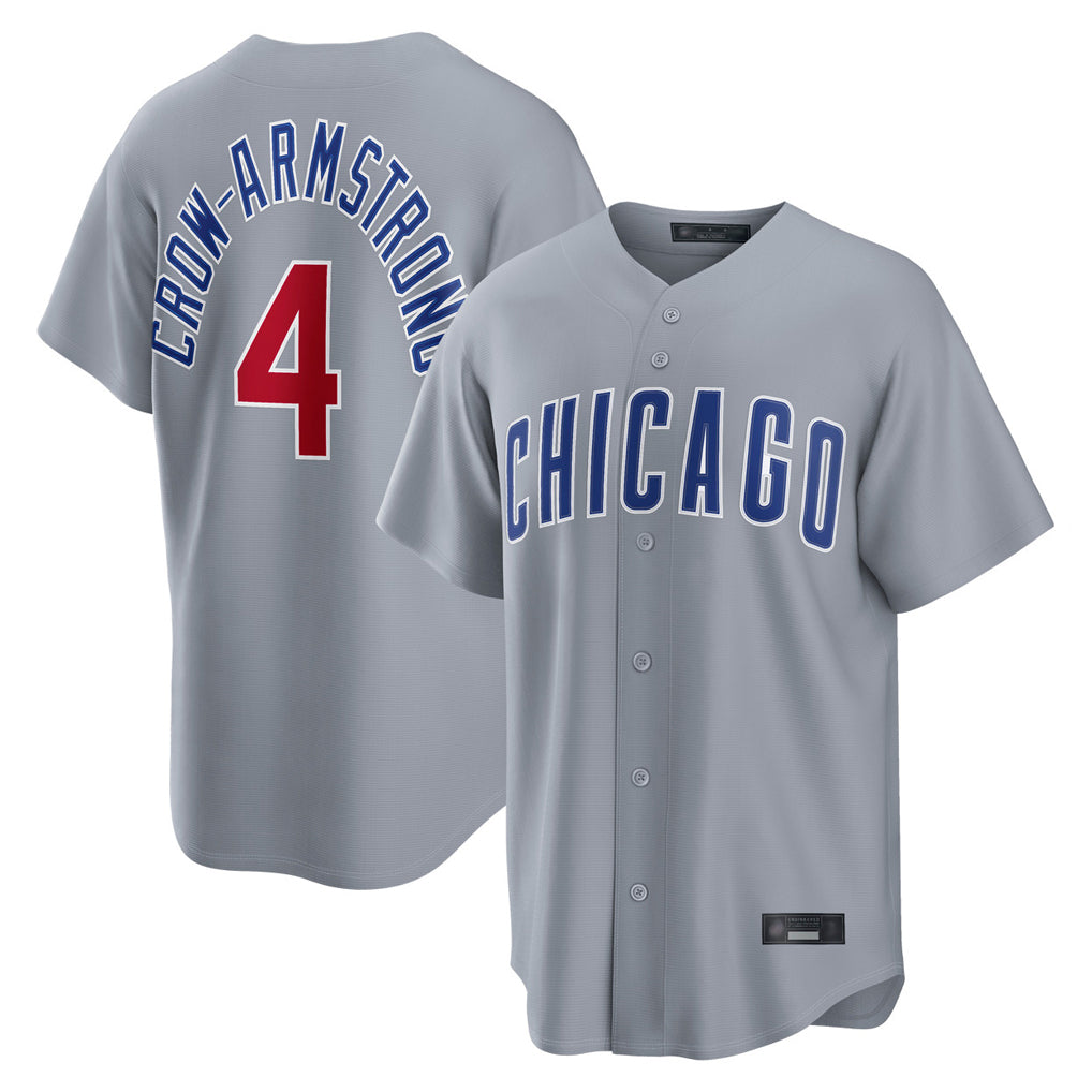 Chicago Cubs #4 Pete Crow-Armstrong Player Gray CLOTHIN Home Game Stitched Jerseys