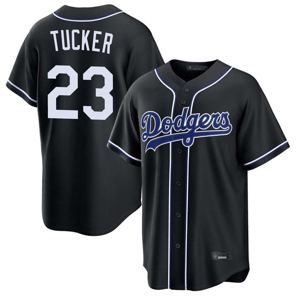 Los Angeles Dodgers #23 Kyle Tucker Player Black CLOTHIN Carbon Limited Home Stitched Jerseys