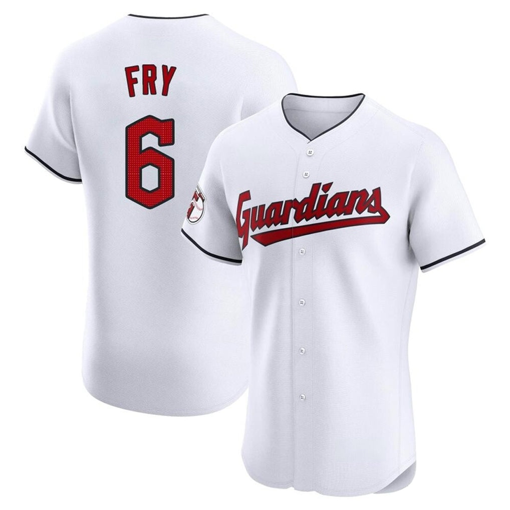 Cleveland Guardians #6 David Fry Player White CLOTHIN Limited Elite Home Stitched Jerseys