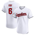 Cleveland Guardians #6 David Fry Player White CLOTHIN Limited Elite Home Stitched Jerseys