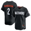 Baltimore Orioles #2 Gunnar Henderson Player Black CLOTHIN City Connect Limited Home Game Stitched Jerseys