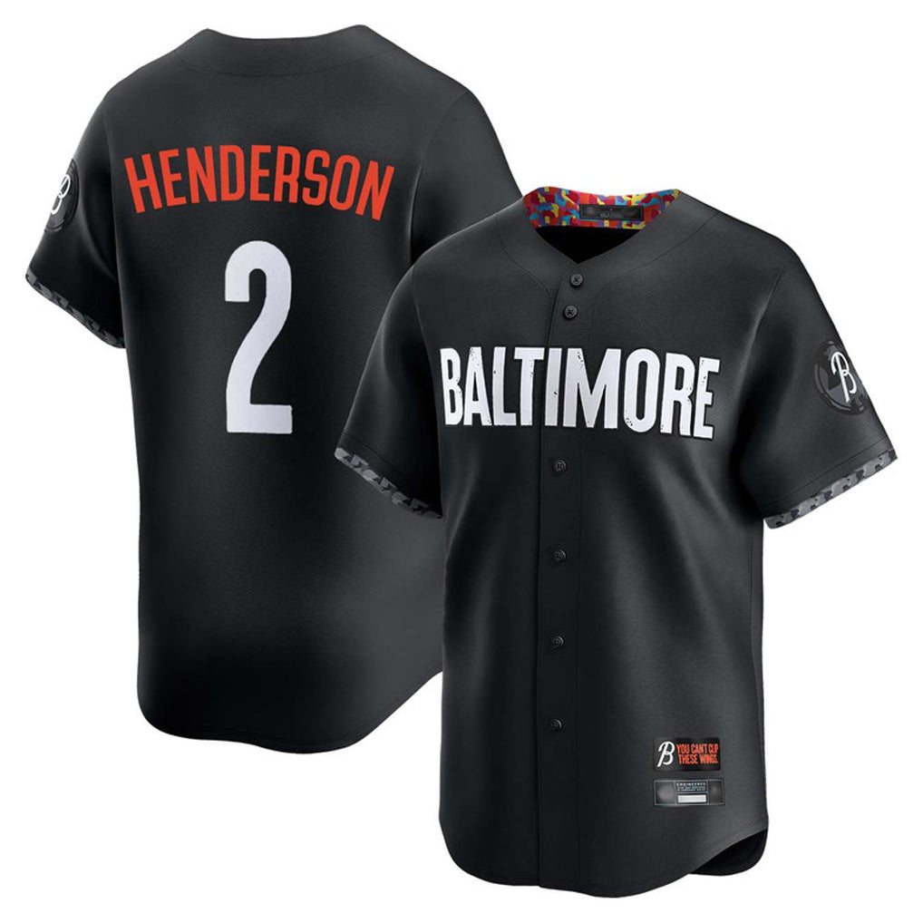 Baltimore Orioles #2 Gunnar Henderson Player Black CLOTHIN City Connect Limited Home Game Stitched Jerseys