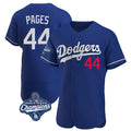 Los Angeles Dodgers #44 Andy Pages Player Royal CLOTHIN World Series Meet Limited Elite Home Stitched Jerseys
