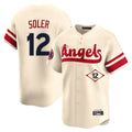 Los Angeles Angels #12 Jorge Soler Player Cream CLOTHIN City Connect Limited Home Stitched Jerseys