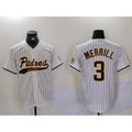 San Diego Padres #3 Jackson Merrill White CLOTHIN 2023 Cool Base Stitched Jersey 2