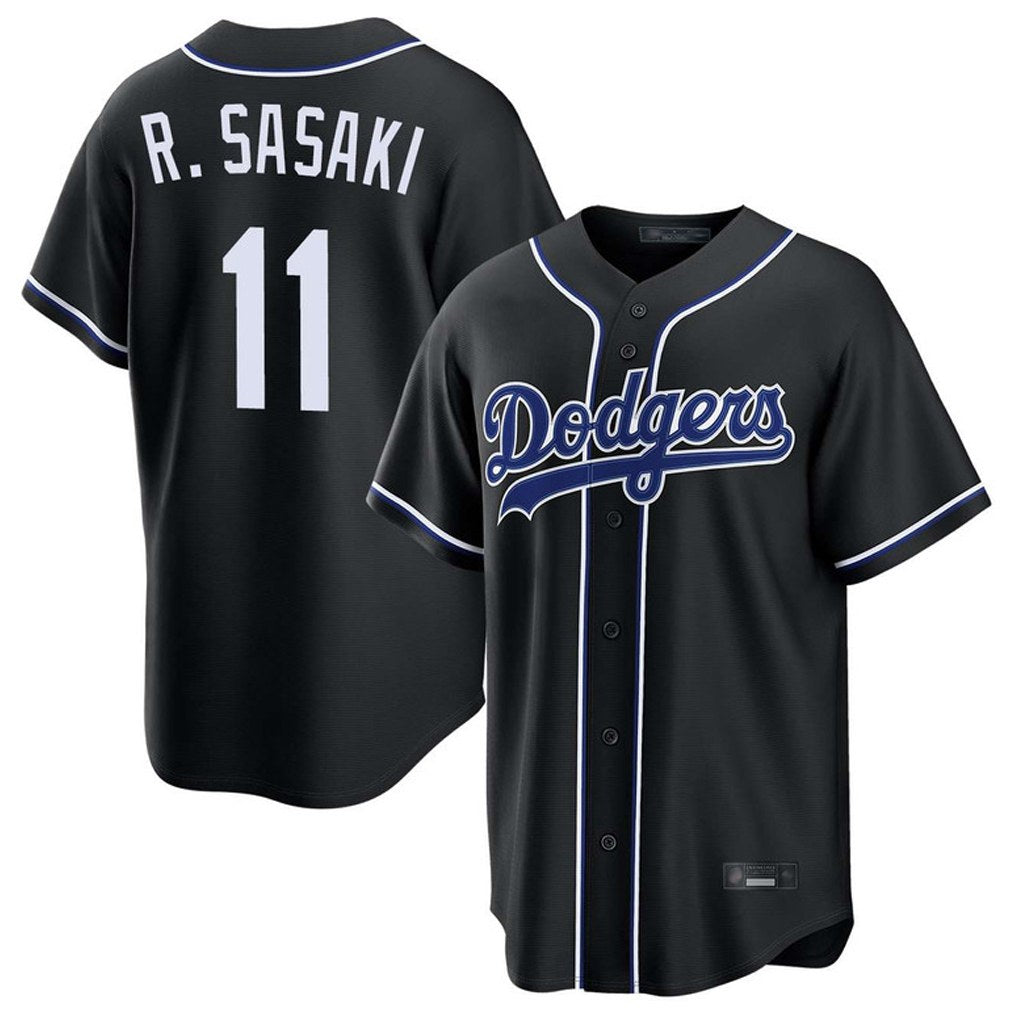 Los Angeles Dodgers #11 Roki Sasaki Player Black CLOTHIN Carbon Limited Home Stitched Jerseys