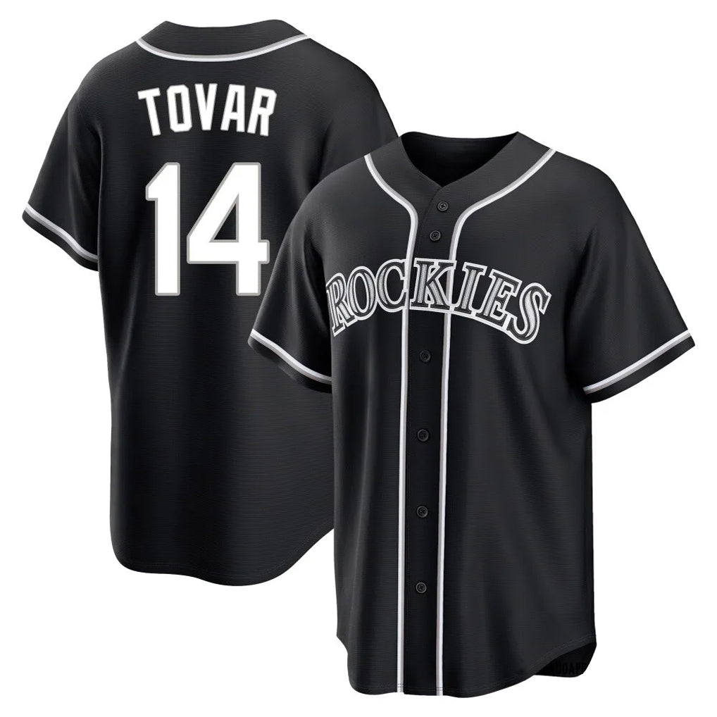 Colorado Rockies #14 Ezequiel Tovar Player Black CLOTHIN Fashion Out Home Game Stitched Jerseys