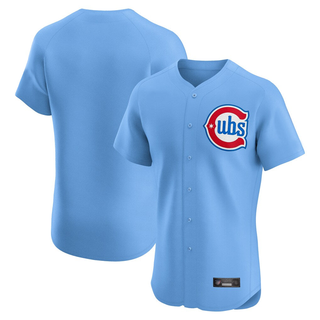 Chicago Cubs Light Blue CLOTHIN Limited Elite Home Game Blank Player Stitched Jerseys