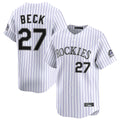 Colorado Rockies #27 Jordan Beck Player White CLOTHIN Limited Home Stitched Jerseys
