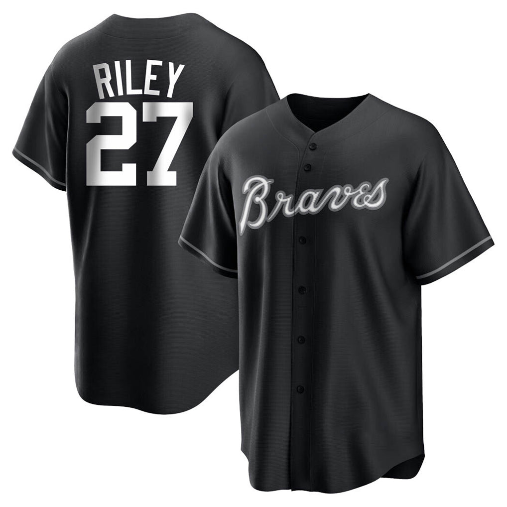 Atlanta Braves #27 Austin Riley Player Black CLOTHIN Home Game Stitched Jerseys