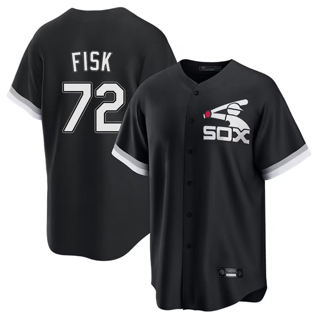 Chicago White Sox #72 Carlton Fisk Player Black CLOTHIN Spring Training Game Stitched Jerseys