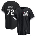 Chicago White Sox #72 Carlton Fisk Player Black CLOTHIN Spring Training Game Stitched Jerseys