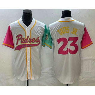 San Diego Padres #23 Fernando Tatis Jr White CLOTHIN NEW 2023 City Connect Cool Base Stitched Jersey 3