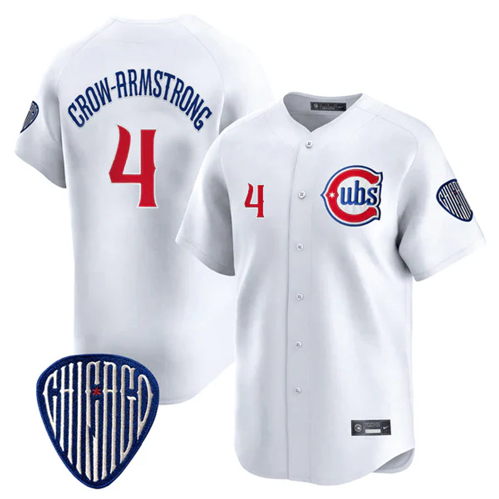 Chicago Cubs #4 Pete Crow-Armstrong Player White CLOTHIN Vapor Premier Limited Home Stitched Jerseys