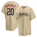 Arizona Diamondbacks #20 Luis Gonzalez Player Tan CLOTHIN City Connect Home Game Stitched Jerseys