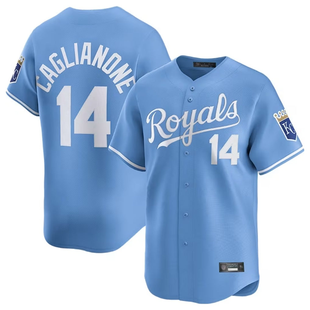 Kansas City Royals #14 Jac Caglianone Player Light Blue CLOTHIN Alt Limited Home Stitched Jerseys