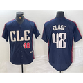 Cleveland Guardians #48 Emmanuel Clase Number Navy CLOTHIN 2024 City Connect Limited Stitched Jersey