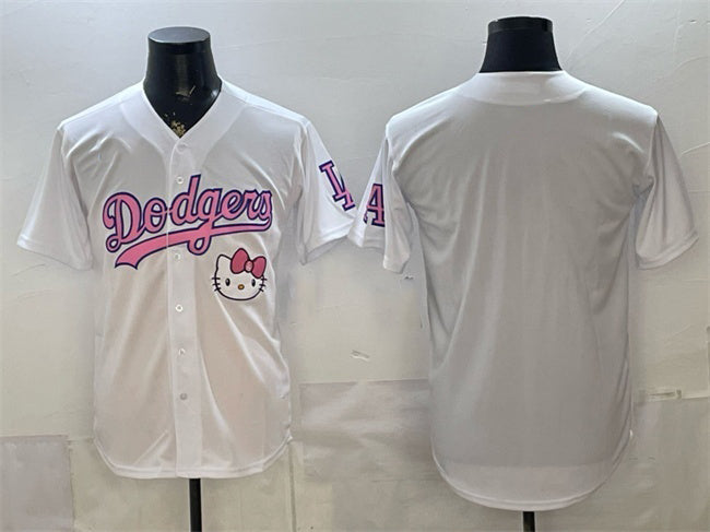 Los Angeles Dodgers Blank White CLOTHIN Hello Kitty Night Stitched Jersey