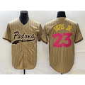 San Diego Padres #23 Fernando Tatis Jr Tan CLOTHIN NEW 2023 City Connect Cool Base Stitched Jersey 2