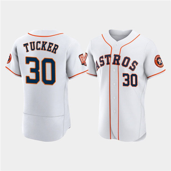 Houston Astros #30 Kyle Tucker White CLOTHIN 60th Anniversary Flex Base Stitched Jersey