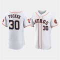 Houston Astros #30 Kyle Tucker White CLOTHIN 60th Anniversary Flex Base Stitched Jersey