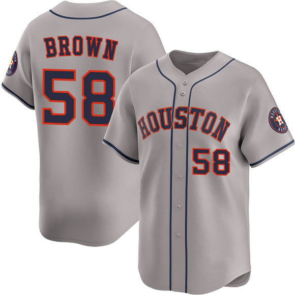 Houston Astros #58 Hunter Brown Gray CLOTHIN 2025 Limited Stitched Jersey