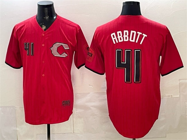 Cincinnati Reds #41 Andrew Abbott Red CLOTHIN 2026 City Connect Stadium Stitched Jersey