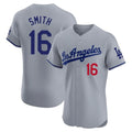 Los Angeles Dodgers #16 Will Smith Player Gray CLOTHIN Limited Elite Home Stitched Jerseys