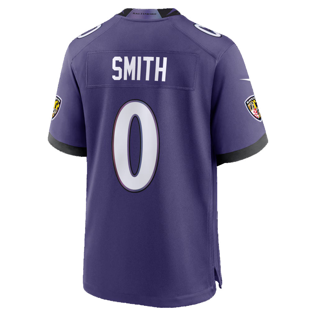 B.Ravens #0 Roquan Smith Purple CLOTHIN Team Game Jersey 2