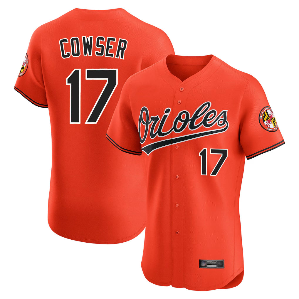 Baltimore Orioles #17 Colton Cowser Player Orange CLOTHIN Limited Elite Home Game Stitched Jerseys