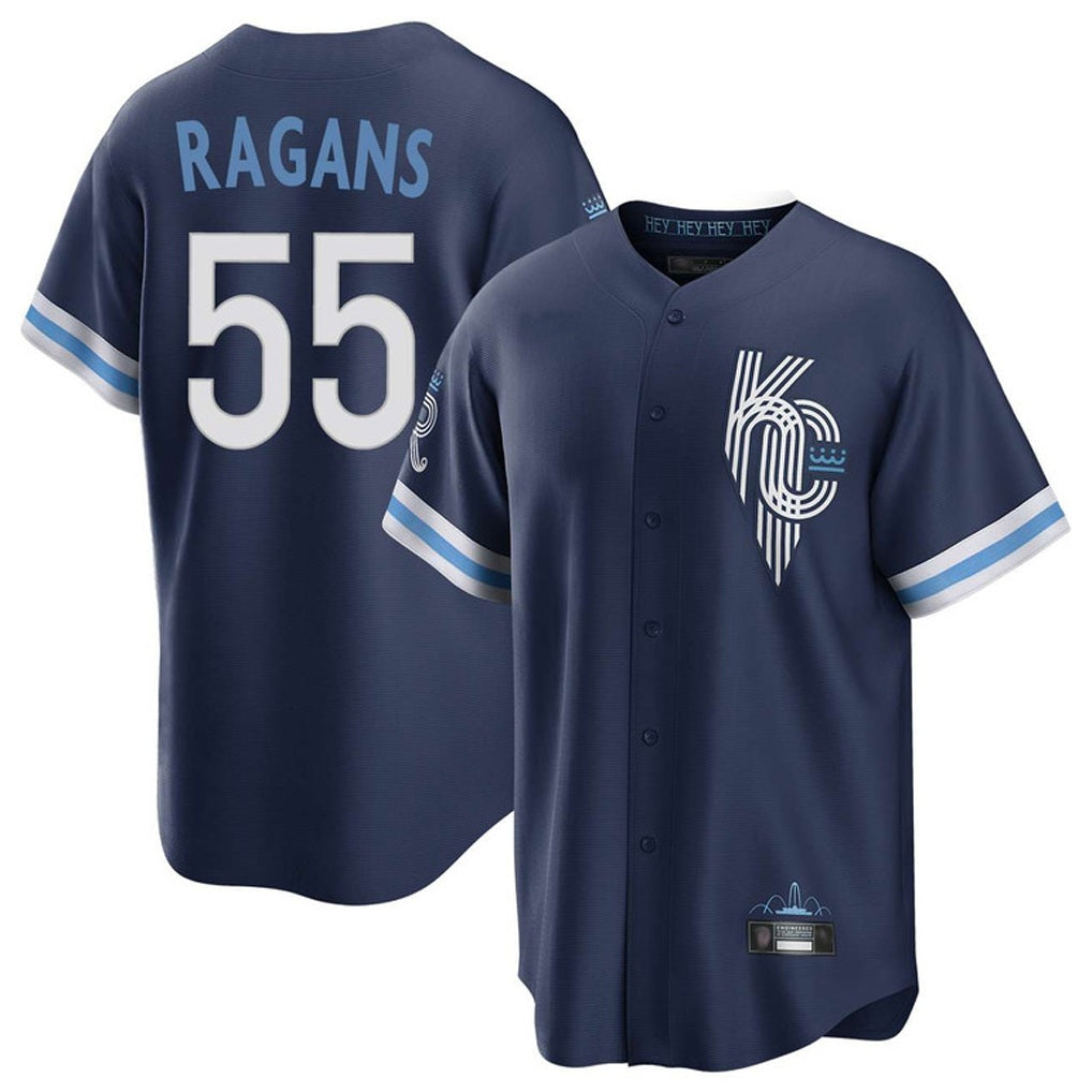 Kansas City Royals #55 Cole Ragans Player Navy CLOTHIN City Connect Home Game Stitched Jerseys