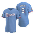 Texas Rangers #5 Corey Seager Light Blue CLOTHIN Flex Base Stitched Jersey