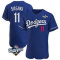 Los Angeles Dodgers #11 Roki Sasaki Player Royal CLOTHIN World Series Limited Elite Home Stitched Jerseys