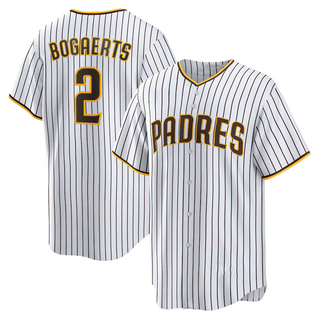 San Diego Padres #2 Xander Bogaerts White-Brown CLOTHIN Home Official Replica Player Jersey