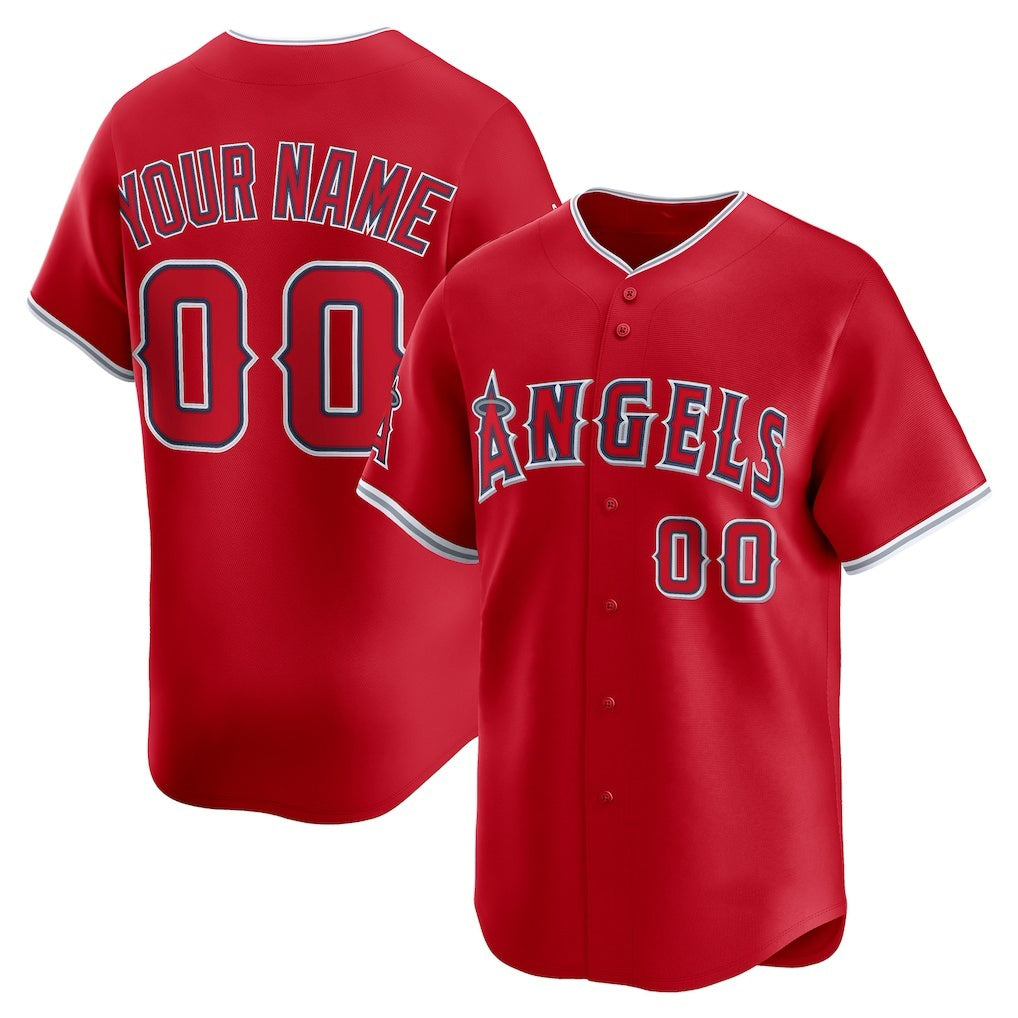 Custom Los Angeles Angels Red CLOTHIN Alternate Limited Jersey