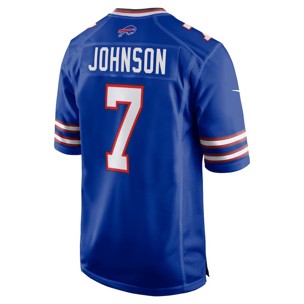 B.Bills #7 Taron Johnson Royal CLOTHIN Game Jersey