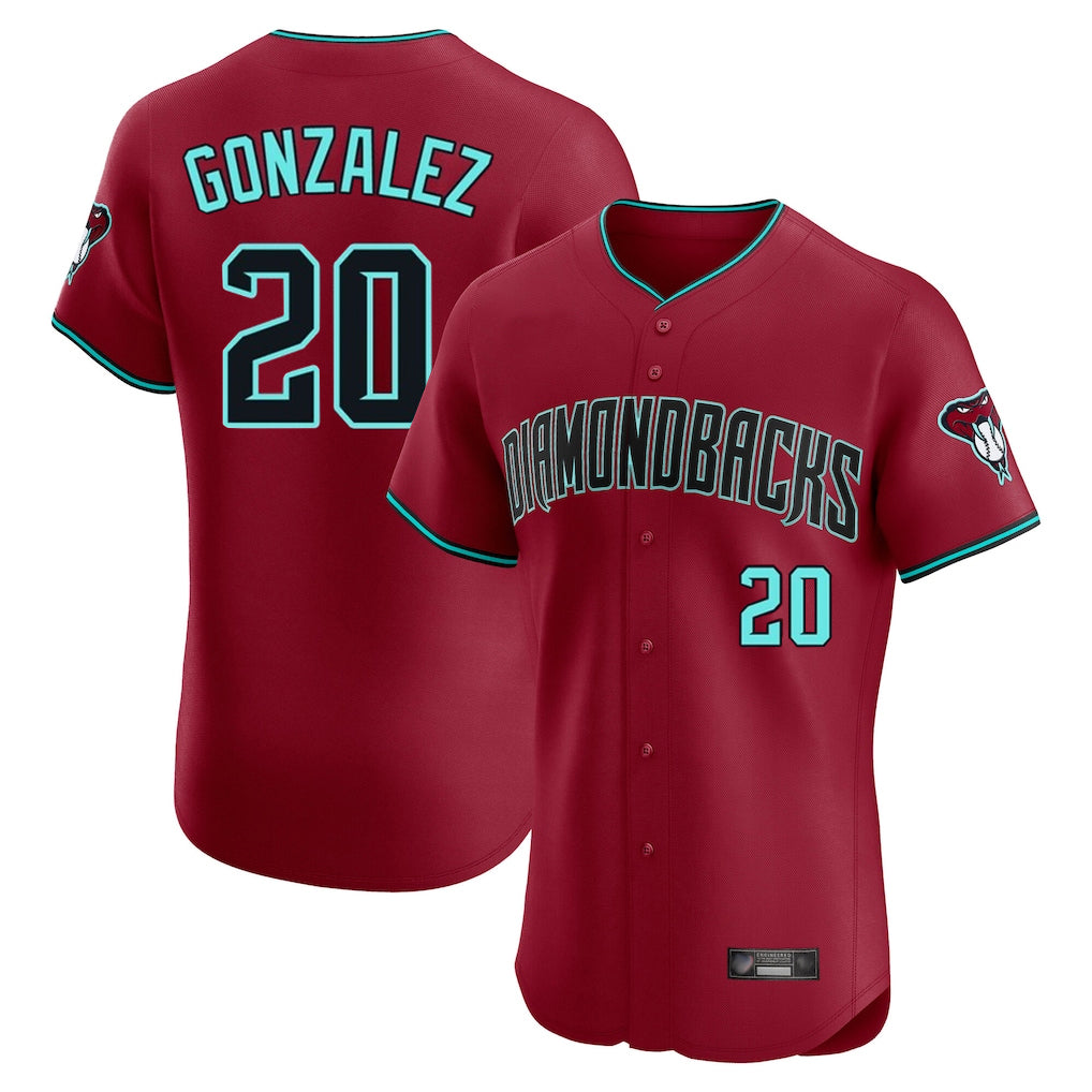 Arizona Diamondbacks #20 Luis Gonzalez Player Red CLOTHIN Limited Elite Home Game Stitched Jerseys