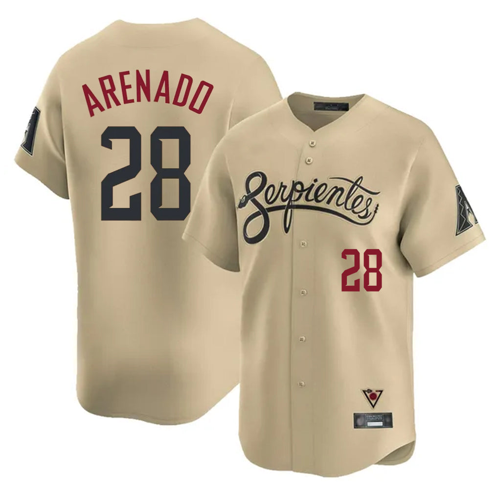 Arizona Diamondbacks #28 Nolan Arenado Player Tan CLOTHIN City Connect Limited Home Game Stitched Jerseys