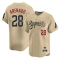 Arizona Diamondbacks #28 Nolan Arenado Player Tan CLOTHIN City Connect Limited Home Game Stitched Jerseys