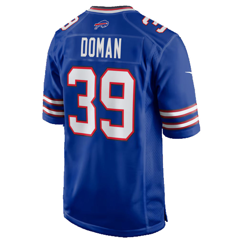 B.Bills #39 Tommy Doman Royal CLOTHIN Team Game Jersey