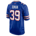 B.Bills #39 Tommy Doman Royal CLOTHIN Team Game Jersey