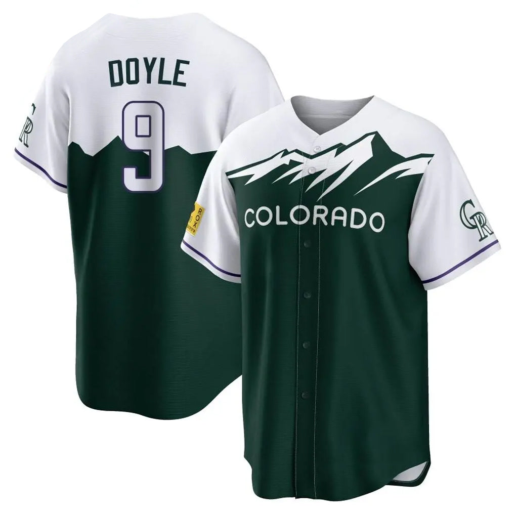 Colorado Rockies #9 Brenton Doyle Player Green CLOTHIN City Connect Home Game Stitched Jerseys