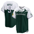 Colorado Rockies #9 Brenton Doyle Player Green CLOTHIN City Connect Home Game Stitched Jerseys