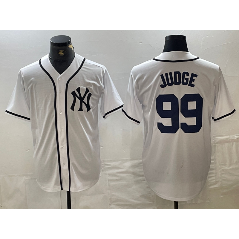 New York Yankees #99 Aaron Judge White CLOTHIN Fashion Cool Base Jersey