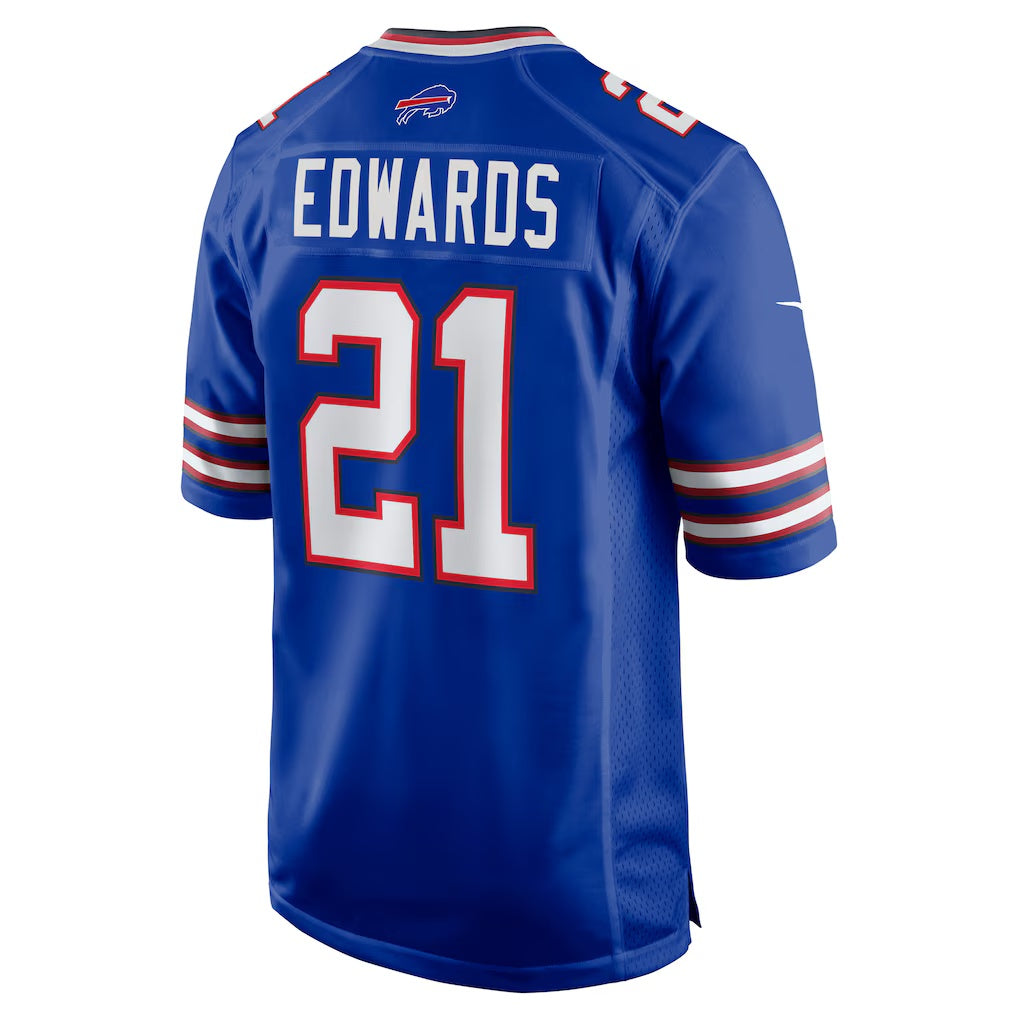 B.Bills #21 Mike Edwards Royal CLOTHIN Game Jersey
