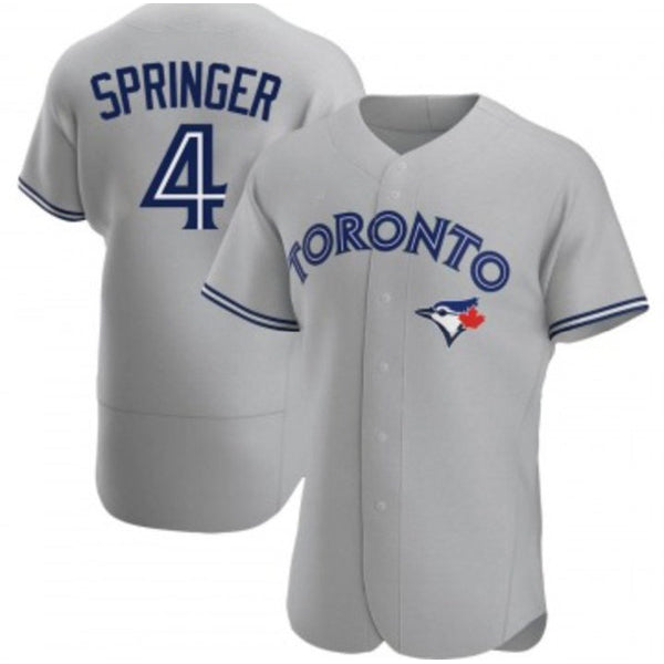 Toronto Blue Jays #4 George Springer Gray CLOTHIN Flex Base Stitched Jersey